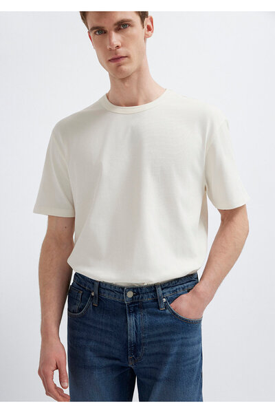 Mavi Ecru Basic T-Shirt Loose Fit / Comfortable Loose Cut 0613624-70057