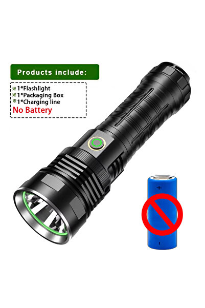Choice مصباح يدوي تكتيكي قوي AX-TK-T60-NO مع ضوء LED ST40، تركيز ثابت، مدى طو...
