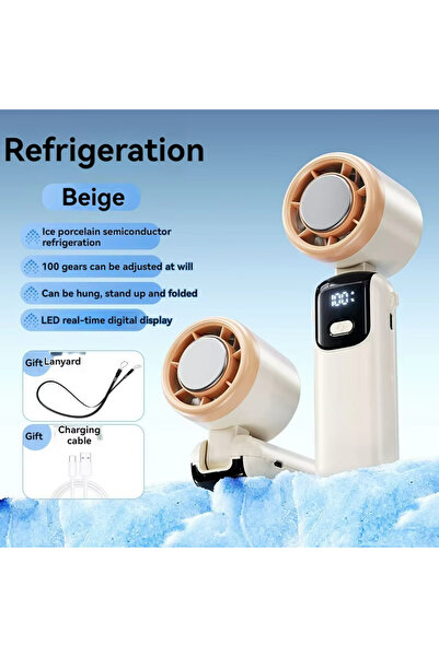 Choice White 2025 Hanging Ice Pack Handheld High-speed Fan Folding 100 Speed ...