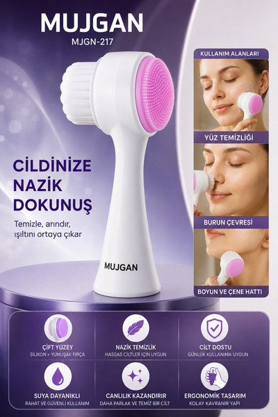 MUJGAN 3-Piece Care Set 3-Piece Eyebrow Razor Facial Cleansing Brush