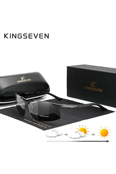Choice1 Black Photochromic KINGSEVEN Brand Photochromic Polarized Men's Alumi...