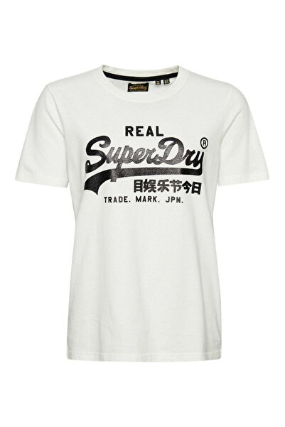 SUPERDRY D1 OVIN VL Μπλουζάκι με διακοσμήσεις W1011143A-71D Εκρού