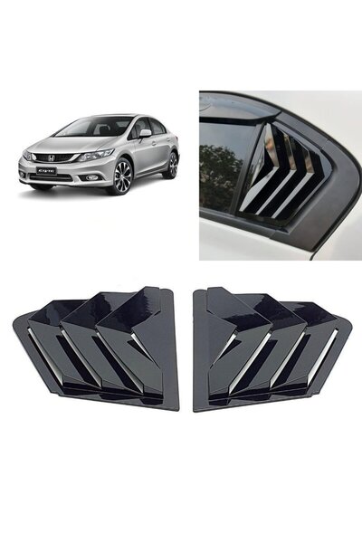 beyaztuning Honda Civic FB7 Kelebek Cam Kaplama Vizör Parlak Siyah