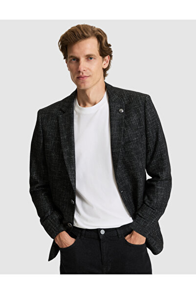 Pierre Cardin Black Wool Blend Ex. Slim Fit Jacket 50291928-Vr046