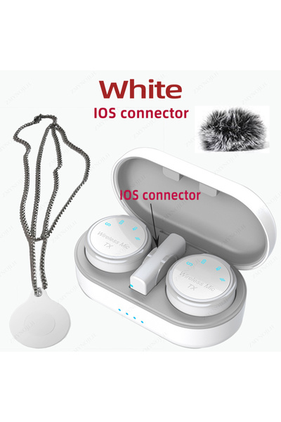 Choice ميكروفون لاسلكي مغناطيسي جديد من IOS-White مع قلادة مضادة للضوضاء وغطا...