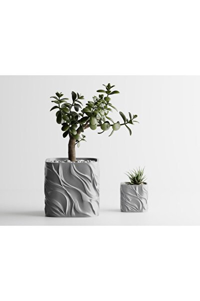 Sani Ghiveci decorativ Sani, Zephyra, maxi 135 x 135 x 131 mm, Argintiu