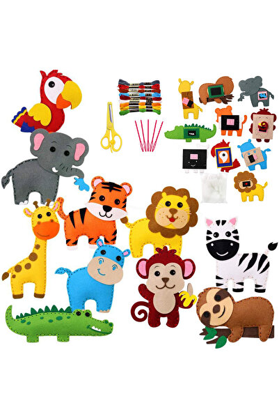 Choice 10pcs Kids Sewing Kit Woodland Animals Craft Kit DIY Sewing Felt Plush...