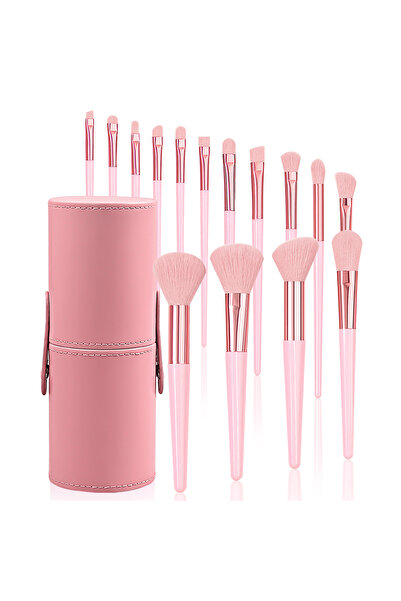 Choice1 Pink 2025 New 15Pcs Pink Makeup Brushes Set With Storage Bucket Soft ...