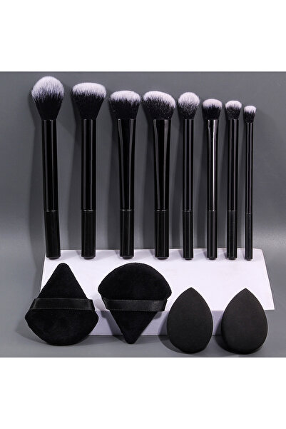 Choice black 12PCS Beginner's Makeup Brush Sponge Egg/Powder Puff Set Combina...