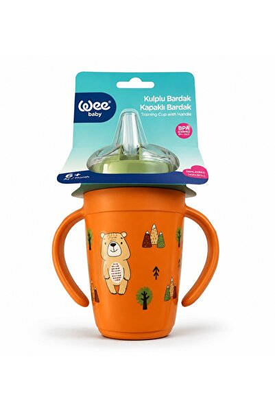 Wee Baby Friends Glass with Handle and Straw Orange