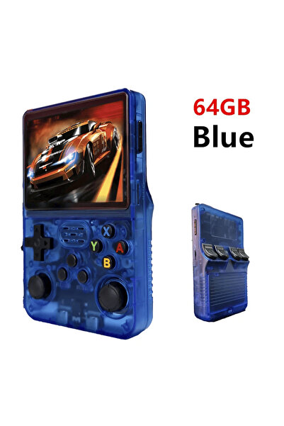 Choice9 Blue 64GB Retro R36S Handheld Video Game Console 3.5 Inch IPS Screen ...