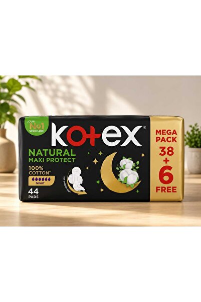 Kotex 44 Natural Maxi Thick Sanitary Pads with Wings