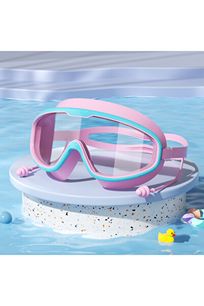 Choice Sky Blue Kids Swimming Goggles Big Frame HD View Anti-fog Waterproof C...
