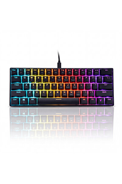 NETSTAT Tastatura Gaming NETSTAT, 60% Layout 61 Taste, Tastatura Mecanica, Sw...