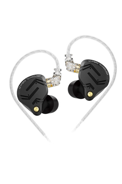 Choice Black no mic KZ ZS12 PRO X Metal Earphones 1DD+5BA Hybrid HIFI Bass In...