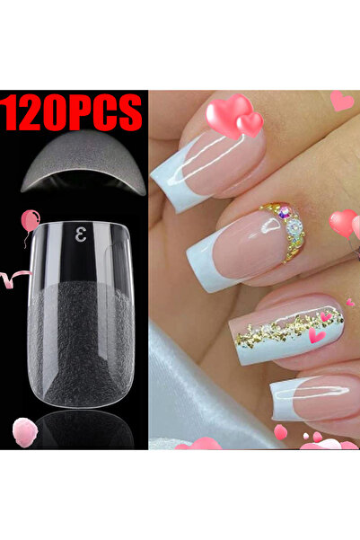 Choice GRAY 120PCS-Short Almond Semi-Frosted Fake Nails - Perfect for Nail De...