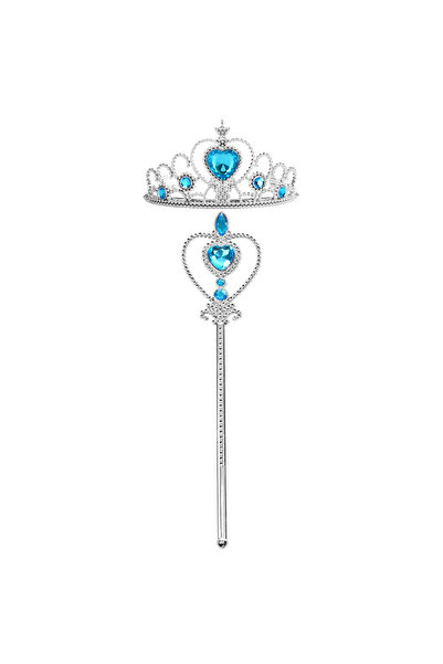 Choice BlueHeart09 Kids Rhinestone Tiara Crown and Magic Wand with Glitter Cr...