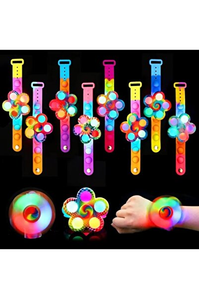 choice2 10PCS 3/5/10 Pcs Fun LED Luminous Bubble Gyro Bracelet Children's Bir...