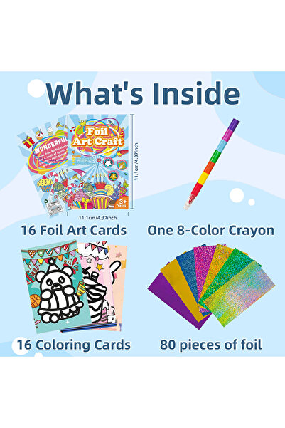 Choice with crayon 2 in 1 Fun Foil Art Painting Animal Birthday Cake DIY Craf...