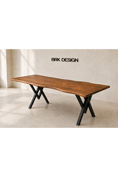 Genel Markalar Brk Design Ahşap Yemek Masası Toplantı Masası Masif Kütük Masa...