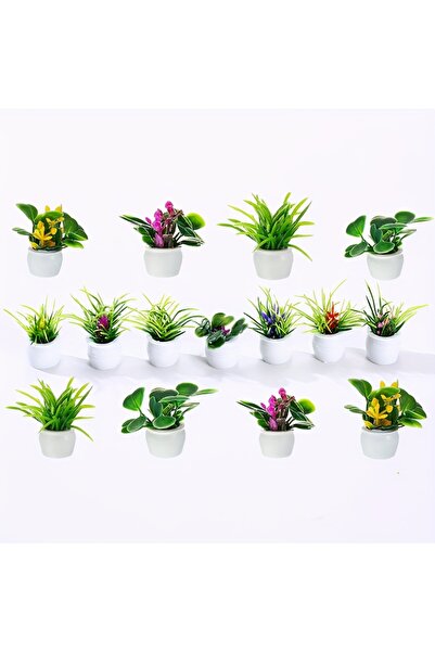 Choice 15pcs Dollhouse Plant, Miniature Bonsai Plant, Mini Potted Plant, Flow...
