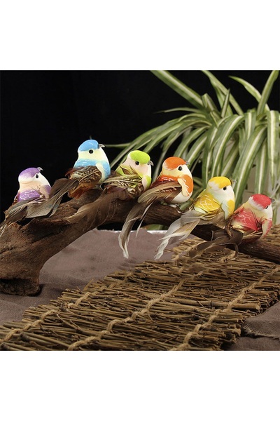 Choice 6 Pcs 6PCS 10CM Simulation Birds Artificial Sparrow Statue Desktop Min...