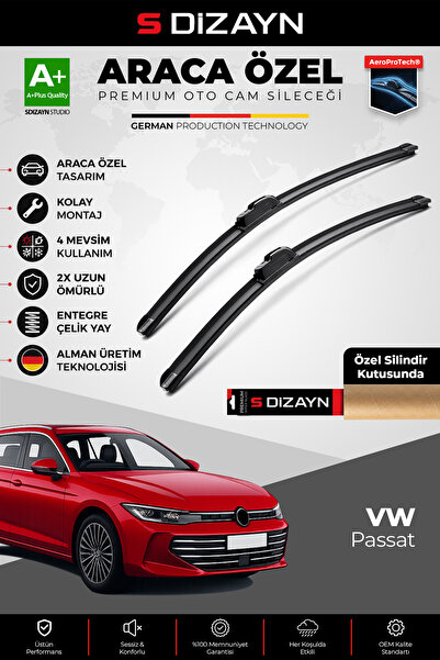 S Dizayn S-Dizayn VW Passat B9 Ön Cam Silecek Seti 2024 Üzeri Premium Araca Ö...