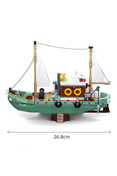 Choice SLUBAN No Box 610PCS Fishing Boat Trawler Great White Shark Boat Build...