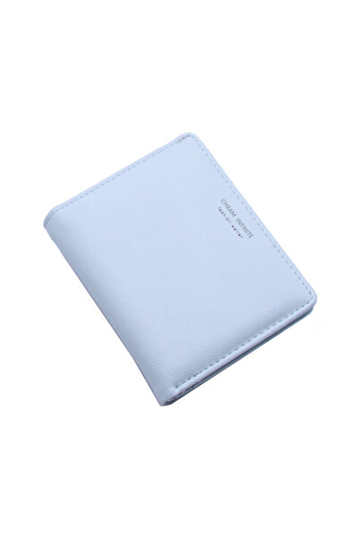 Choice5 Y1620-Lightblue Women's Simple Letter Bifold Short Wallet, Thin Solid...