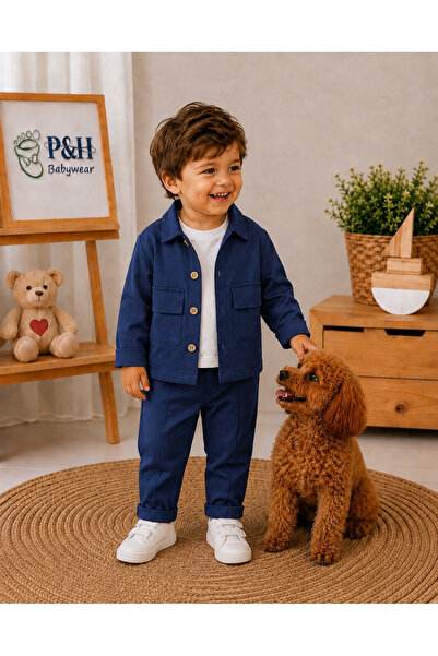 P&H BABYWEAR Keten Stretch Fabric Safari Model 3-Piece Baby Boy/Child Set