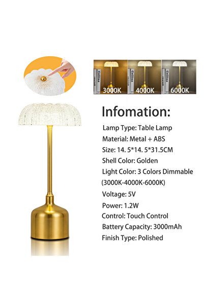 Choice 1set GGbingo Retro Table Lamp Restaurant Decoration Lamp 3000mah LED R...