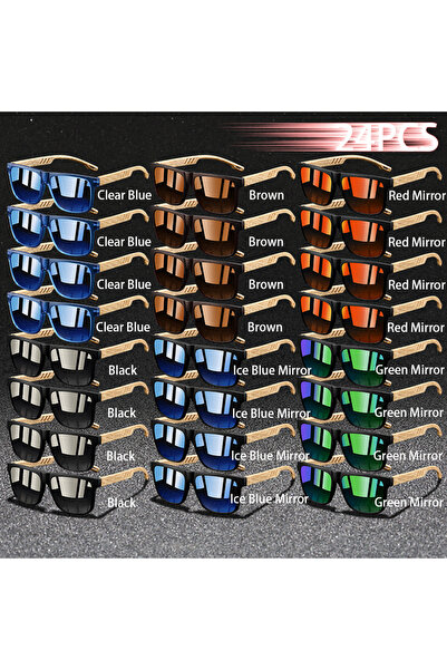 Choice1 24PCS(4EveryColor) 24PCS Classic Square Sunglasses for Men and Women,...