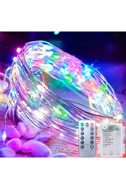 Choice9 زينة عيد الميلاد المقاومة للماء، بطول 10 أمتار، 100 مصباح LED ملون، م...