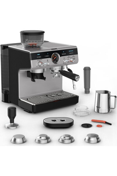 Krups Espressor manual cu rasnita Precision XP801T10, 15 bari, rezervor apa d...