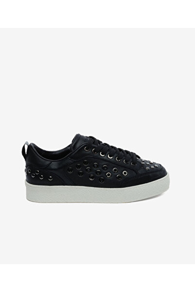 Greyder Kadın Siyah Hakiki Deri Sneaker Ayakkabı 5Y2UA34442