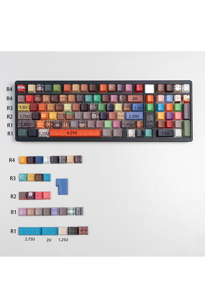 Choice keycaps Original Colorful Keycaps 128 Keys Side Print Shine Through PB...
