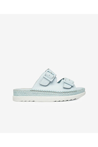 Greyder Kadın Bebe Mavi Hakiki Deri Comfort Terlik 6Y2TT50757