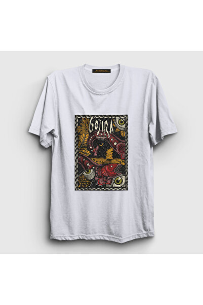 Presmono Unisex White Code Orange Gojira T-Shirt 396210Tt
