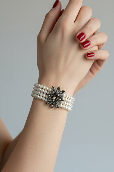 FUYA JEWELLERY Kristal Taşlı İnci Bileklik