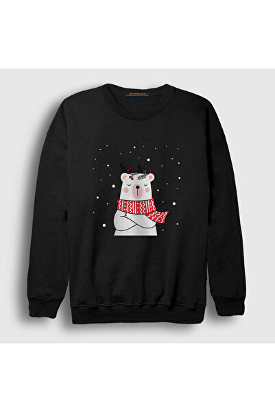 Presmono Unisex crna Flis medved polarni medved božićna majica 270747tt