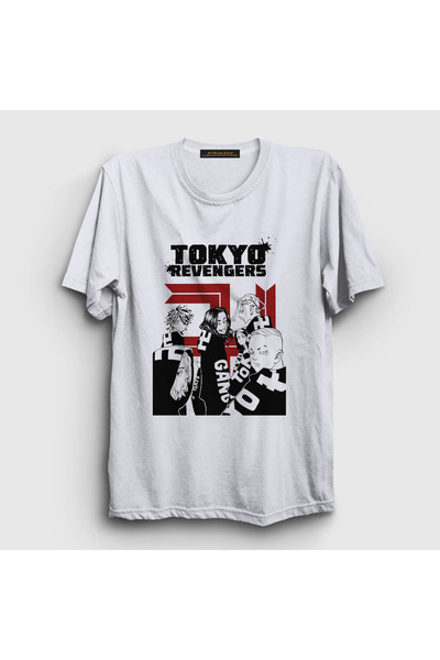 Presmono Unisex White Gang V2 Anime Tokyo Revengers T-shirt259870tt
