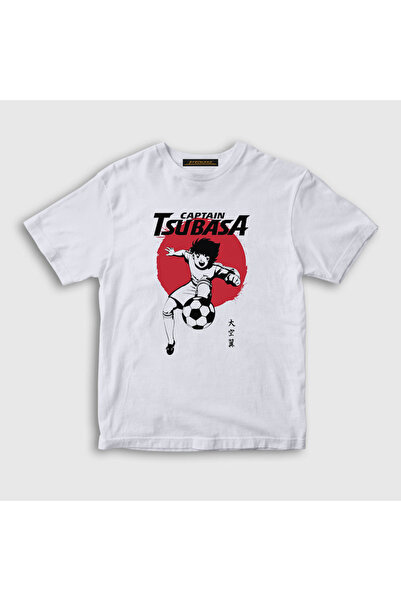 Presmono Unisex Kids White Flag Football Anime Captain Captain Tsubasa T-shir...