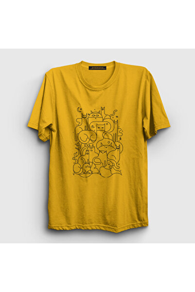 Presmono Unisex žute mačke svuda mačka paket T-shirt 317140tt