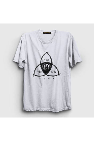 Presmono Unisex beli povezani V3 tamni T-shirt 186410tt