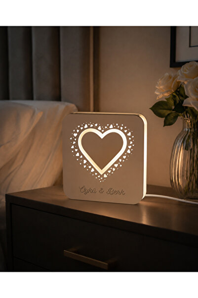 Çiftlere Özel İsim Yazılı Led Gece Lambası, Çiftler için Kişiye Özel Yıldönümü Hediyesi