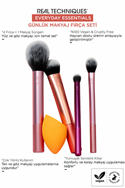 Real Techniques Everyday Essentials - Günlük Makyaj Fırça Seti