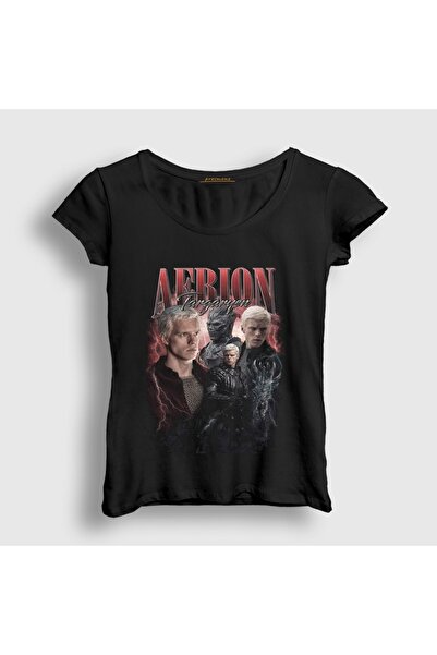 Presmono Women's Black Aerion Targaryen a Knight of the Seven Kingdoms T-Shir...