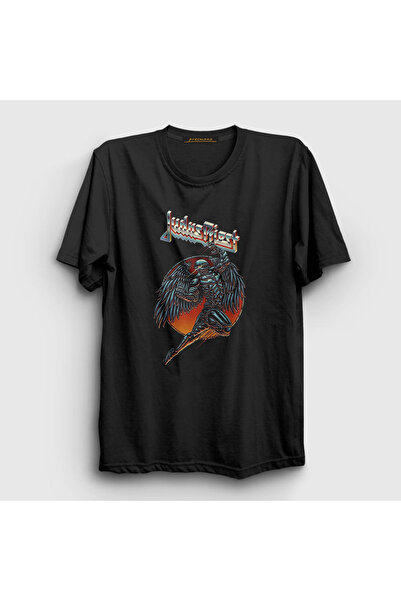 Presmono Unisex crni anđeo Judas Priest T-shirt 87972tt