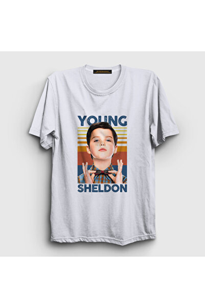 Presmono Unisex Beyaz Dizi Young Sheldon Cooper T-Shirt 507920tt