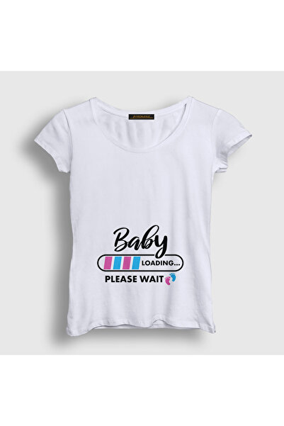 Presmono Ženska bela beba učitava učitava rođenje trudnoća T-shirt 531501tt